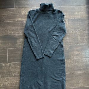 Banana Republic Black Midi Dress Size Small Wool Blend